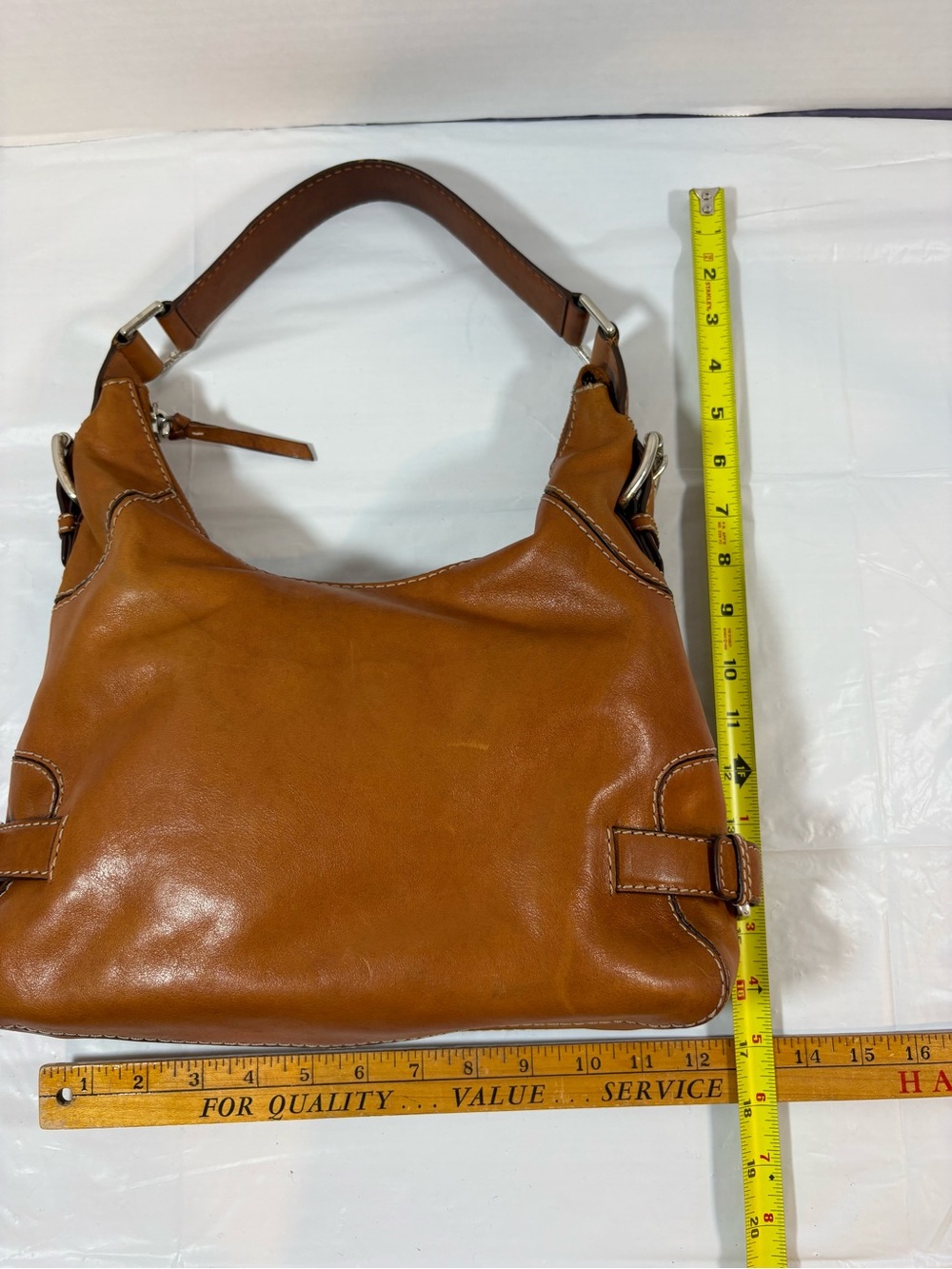 Michael Kors Cognac Leather Shoulder Hobo Bag